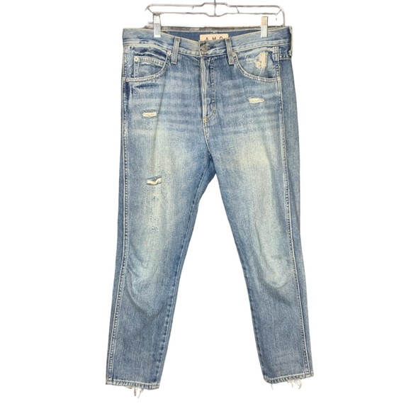 AMO Women Ace Starboard Destroy Ankle Jeans Size 27 Cotton Button Fly - Picture 2 of 13